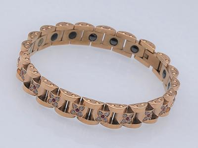 S375 - Edelstahl Magnetarmband mit Gold-Look