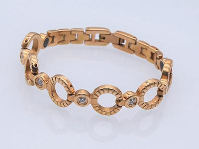 S1052 - Edelstahl Magnetarmband mit Gold-Look