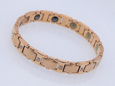 S079-1 - Edelstahl Magnetarmband mit Gold-Look