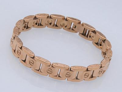 S1203 - Edelstahl Magnetarmband mit Gold-Look