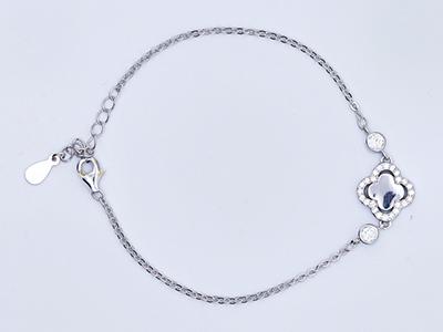 Sterlingsilber Armband mit Kleeblatt
